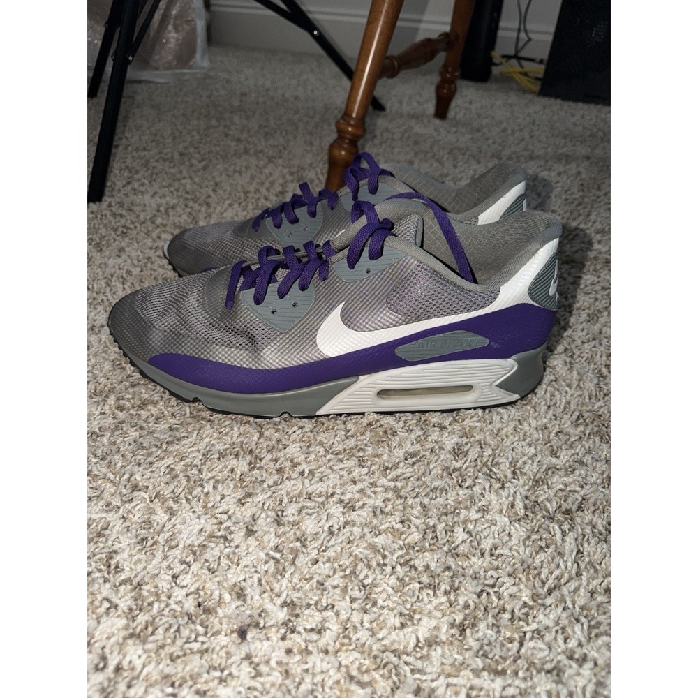Nike Air Max 90 iD Gray Purple White Grape Mens Size 14‎ 488033-991